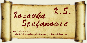 Kosovka Stefanović vizit kartica